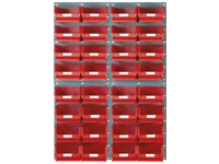 4 louvred panels c/w 24x TC4 red bins 4 louvred panels c/w 24x TC4 red bins