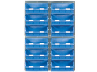 4 louvred panels c/w 12x TC6 blue bins 4 louvred panels c/w 12x TC6 blue bins