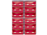 4 louvred panels c/w 12x TC6 red bins 4 louvred panels c/w 12x TC6 red bins