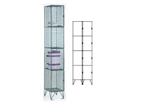 Wire mesh locker 4 compartments, nest 2, 457mm D Wire mesh locker 4 compartments, nest 2, 457mm D