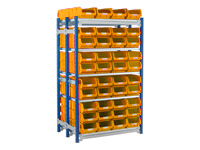 Toprax Bin Kit, double depth bay c/w  80 bins