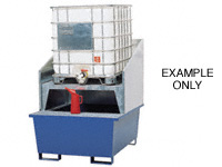 Galv steel IBC sump/ galv grid, 1350x1650x700