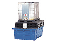 Polyethylene IBC sump & platform, poly grid