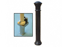 Removable Bollard with padlock 300mm ground socket