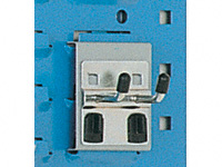 Perforated tool hanging adaptor strip for louvres