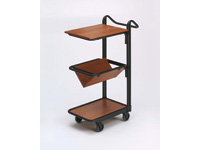 Office trolley with 1 shelf + 1 file shelf