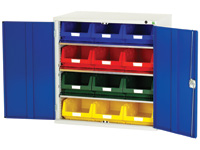Storage cupboard c/w 8 no. 5 bins