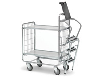 Light duty step trolley with 2 shelves 1000 x 425 Light duty step trolley with 2 shelves 1000 x 425