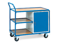 Workshop trolley 250kg with 3 shelves & cupboard Workshop trolley 250kg with 3 shelves & cupboard