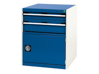 Slide under 2 drawer engineers pedestal + cupboard