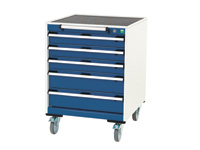 Mobile drawer cabinet with 6 drawers