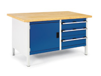 Framed bench 1500x750 with cupboard & 3 drawers