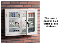 Wall Mounted Viewcab with glass shelves