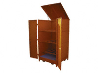 Horizontal safety sump 6 drum stand with doors Horizontal safety sump 6 drum stand with doors