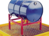 Single drum horizontal saddle for sump pallets