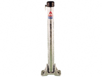 Hinged parking post with integral cylinder lock