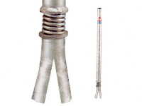 Sprung boundary post, grout-in, galvanised