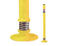 Sprung boundary post, surface mount, powder coated