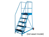 Lever brake safety step, 15 punched metal treads