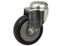 Grey rubber tyred castor 100dia, swivel