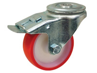 Polyurethane nylon castor 100dia, braked