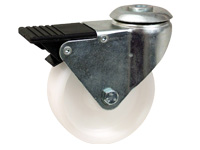White nylon castor 100dia, braked