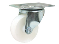 White nylon castor 75dia, swivel