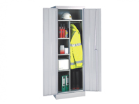 Slimline steel personal cupboard 4 shelves + rail Slimline steel personal cupboard 4 shelves + rail