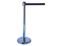 Deluxe belt barrier and post, chrome finish