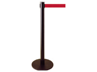 Standard belt barrier and post, black finish