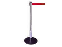 Standard belt barrier and post, chrome/black