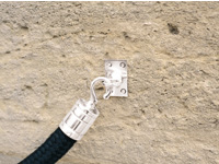Chrome wall eyelet for rope barriers