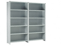 Euro shelving closed extn bay with 6 shelf levels
