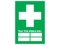 Polypropylene sign 400x300 Your first aiders Polypropylene sign 400x300 Your first aiders