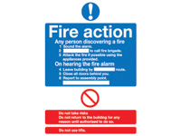 Self adhesive 400x300 Fire action notice Self adhesive 400x300 Fire action notice
