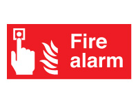 Self adhesive sign 100x200 Fire alarm