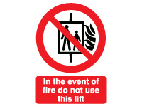Vinyl sign 210x148 In the event of fire