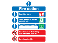 Self adhesive sign 300x250 Fire action notice Self adhesive sign 300x250 Fire action notice