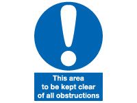 Vinyl sign 400x300 This area to be kept clear Vinyl sign 400x300 This area to be kept clear