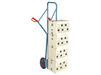 Stacker Truck, high stack cartons, pneumatic tyres