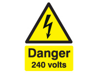 Polypropylene sign 210x148 Danger 240 volts Polypropylene sign 210x148 Danger 240 volts