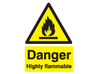 Rigid plastic sign 210x148 Danger Highly flammable Rigid plastic sign 210x148 Danger Highly flammable