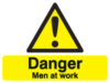 2mm rigid PVC sign 450x600 Danger Men at work