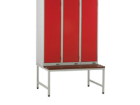 Locker stand with seat for single 300x300 locker