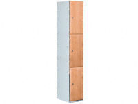 Timber Door Locker, 3 comp't, 380x380, 5+ price each