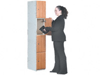 Timber Door Locker, 4 comp't,380x380, 5+ price each