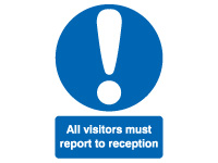 Vinyl sign 400x300 All visitors must report Vinyl sign 400x300 All visitors must report