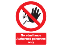Self adhesive sign 400x300 No admittance