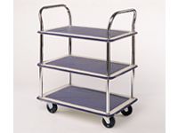 3 tray Trolley, non-slip PVC covered steel trays