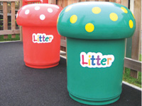 Mushroom shaped litter bin